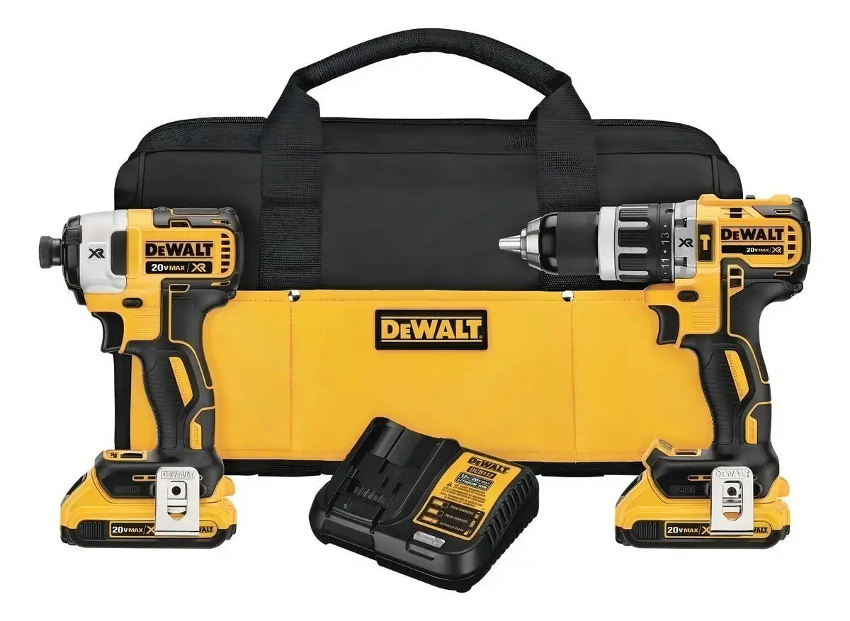 Kit DeWalt DCK287D2: Taladro Percutor y Atornillador de Impacto XR 20V