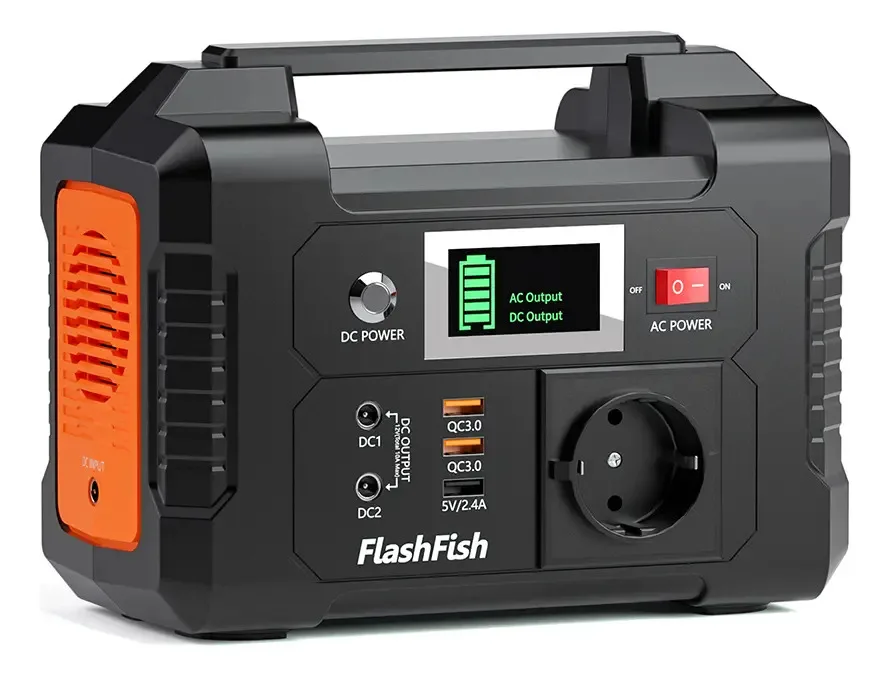Estación De Energía Portátil Flashfish E200 200W 151Wh Para Camping Y Cortes De Luz