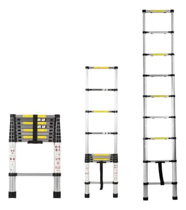 Escalera Telescópica Plegable 2.6 Metros Lernen Color Gris