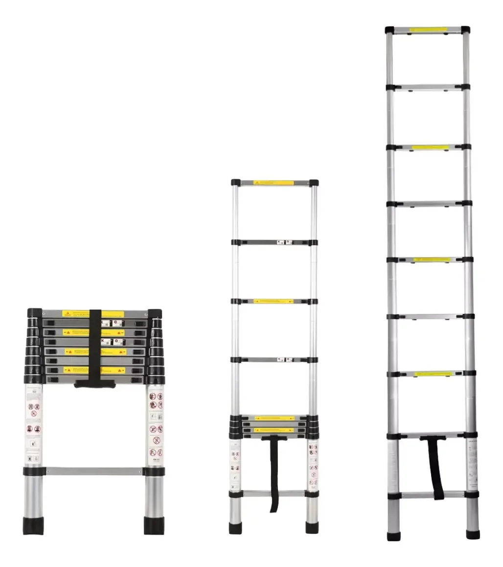Escalera Telescópica Plegable 2.6 Metros Lernen Color Gris
