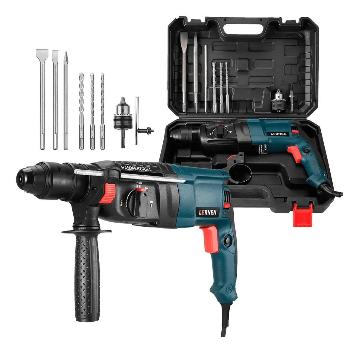 Lernen ROTO800 rotomartillo 800 W con maletín y accesorios