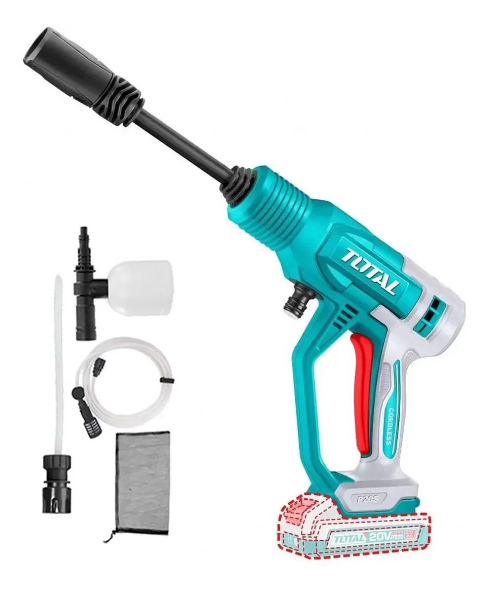 Hidrolavadora Inalámbrica Total , 24.8bar, 360psi - Caudal 2.8l/min - Sistema Autostop - Con Manguera 6 Metros Y Recipiente Para Jabón - No Incluye Batería Ni Cargador - Tpwli2036