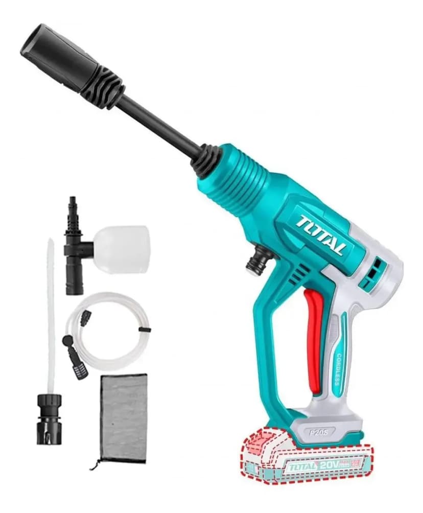 Hidrolavadora Inalámbrica Total , 24.8bar, 360psi - Caudal 2.8l/min - Sistema Autostop - Con Manguera 6 Metros Y Recipiente Para Jabón - No Incluye Batería Ni Cargador - Tpwli2036